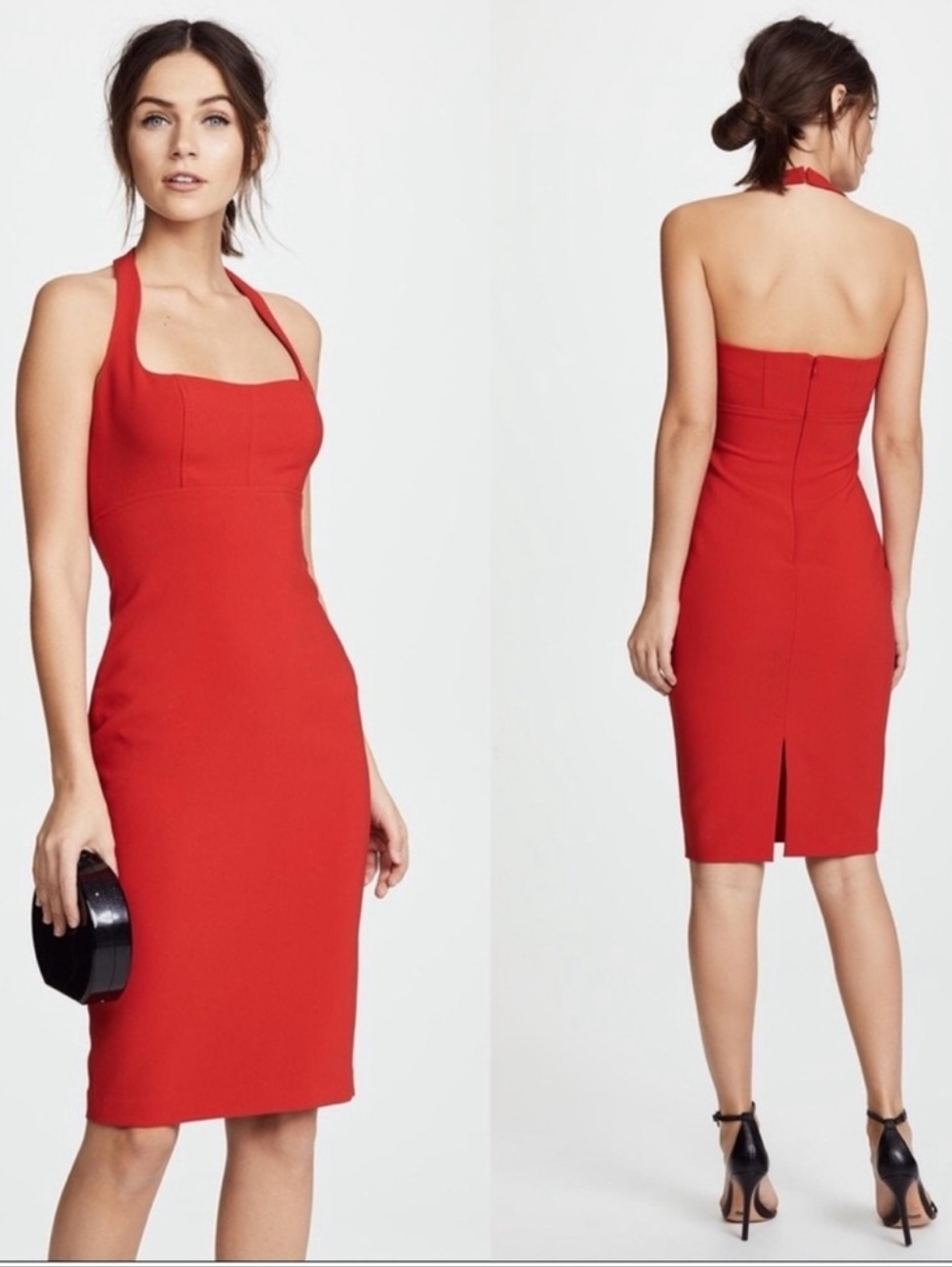 LIKELY Dixie Red Halter Sheath Dress